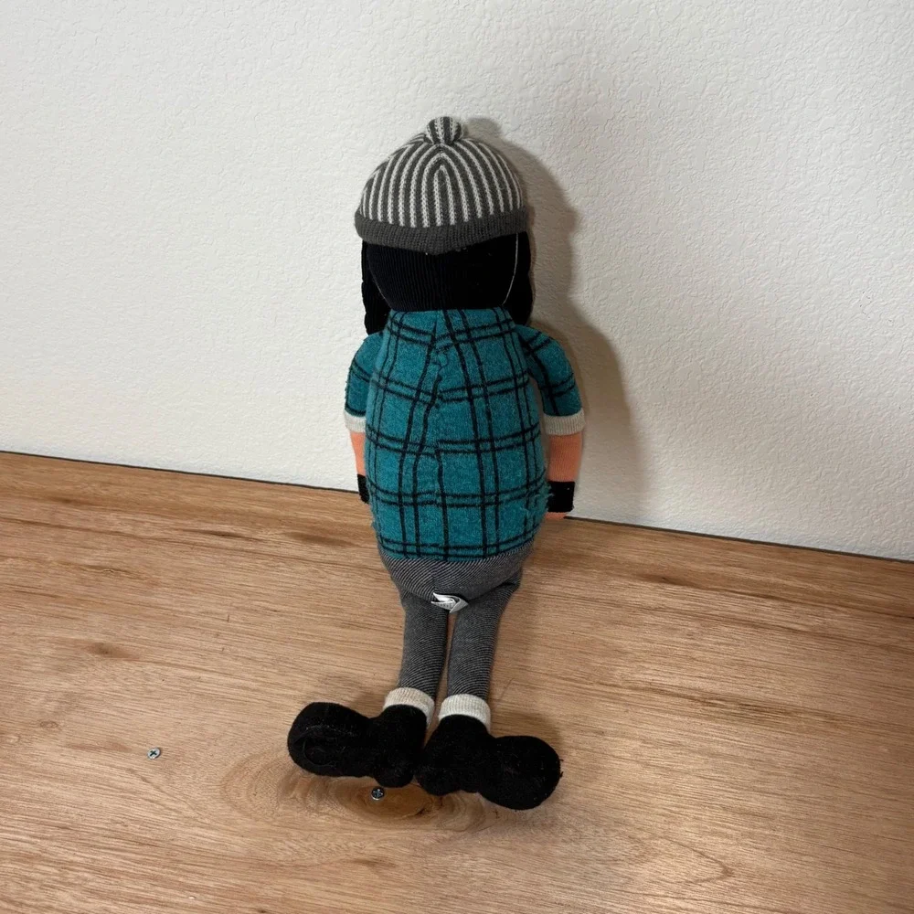 Pillowfort Lumberjack Mini Pillow Plush Stuffed Toy Bearded Woodsman Teal Plaid